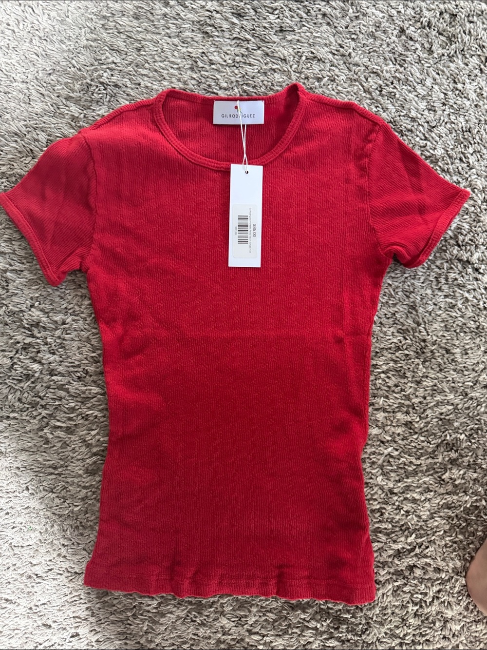 Gil Rodriguez Red Short-Sleeve Knit Tee